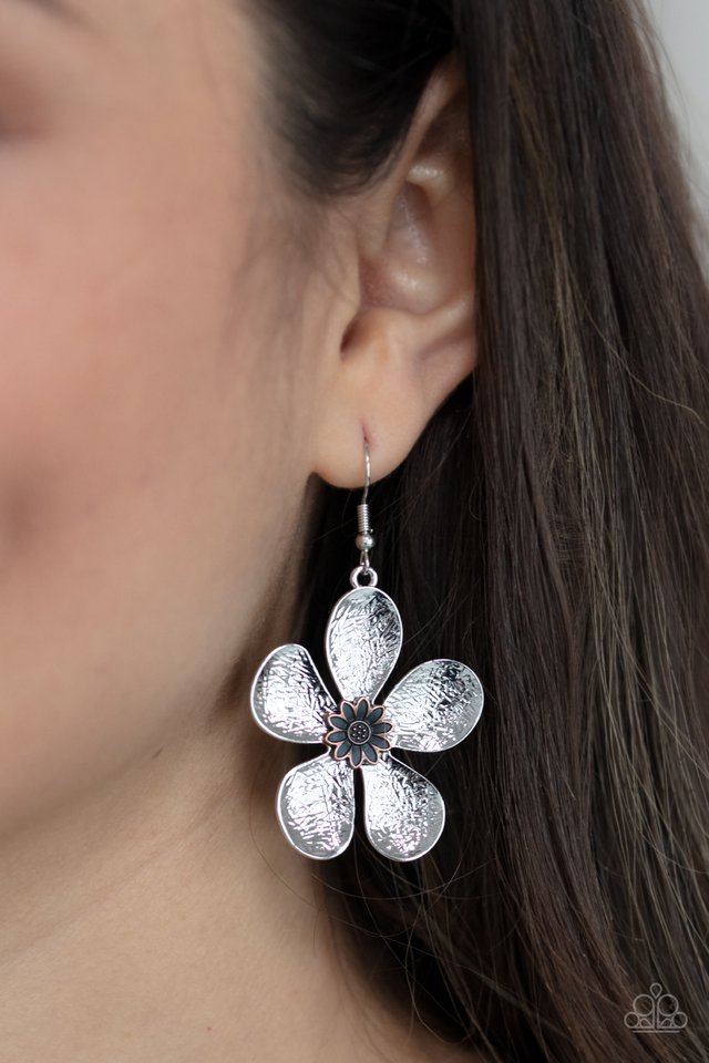 Fresh Florals - Silver - Paparazzi Earring Image
