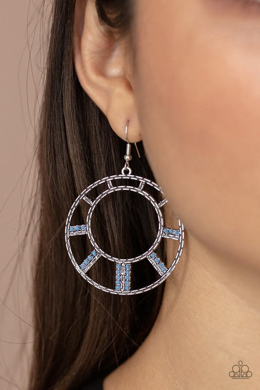 ​Fleek Fortress - Blue - Paparazzi Earring Image