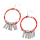 Garden Chimes - Red - Paparazzi Earring Image