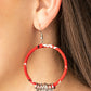 Garden Chimes - Red - Paparazzi Earring Image