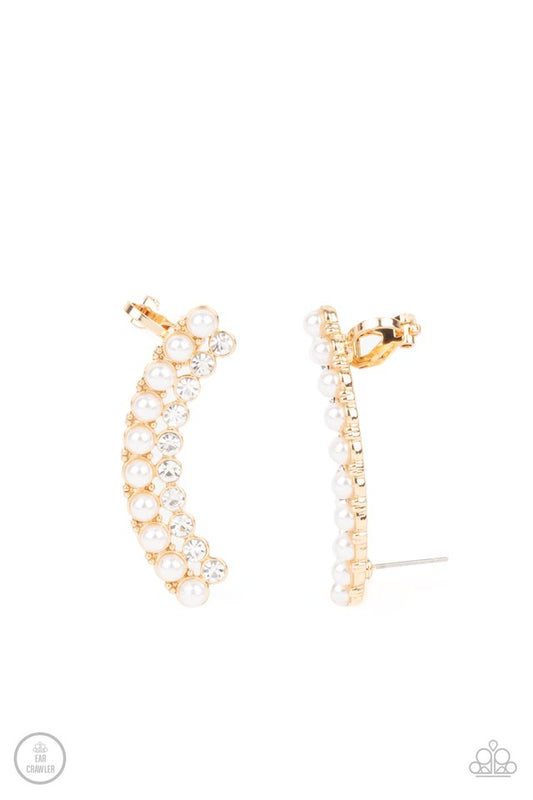 Doubled Down On Dazzle - Gold​ - Paparazzi Earring Image