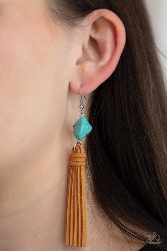 All-Natural Allure - Blue - Paparazzi Earring Image