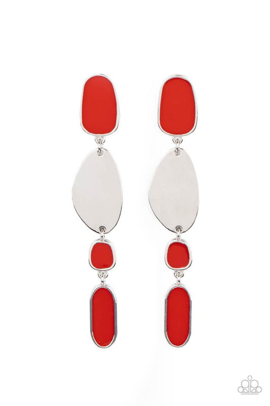 Deco By Design - Red - Paparazzi Earring Image