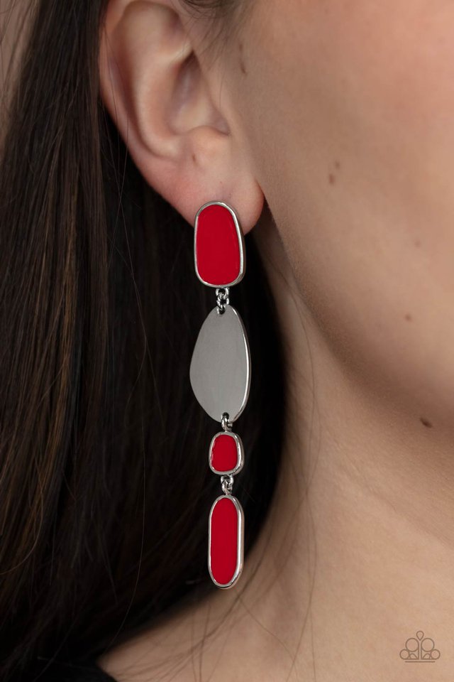 Deco By Design - Red - Paparazzi Earring Image