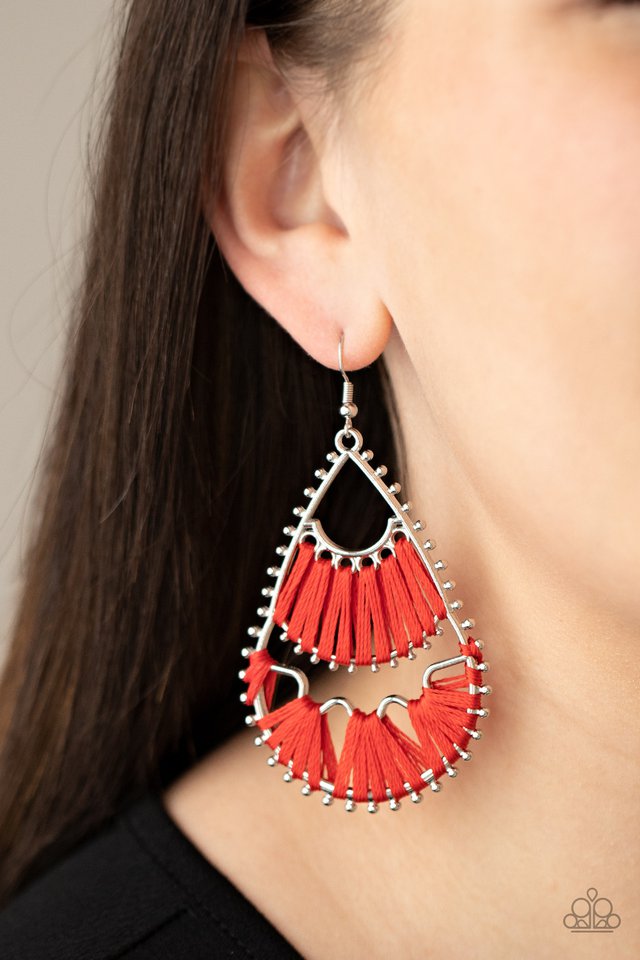 Samba Scene - Red - Paparazzi Earring Image