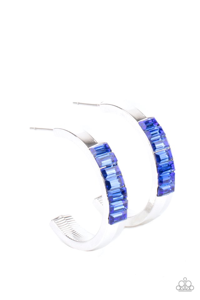 Bursting With Brilliance - Blue - Paparazzi Earring Image