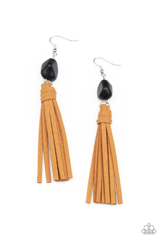 All-Natural Allure - Black - Paparazzi Earring Image