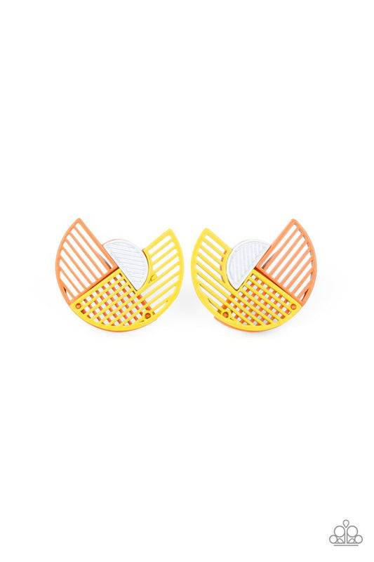 It’s Just an Expression - Yellow - Paparazzi Earring Image