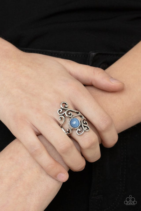 ​Glimmering Grapevines - Blue - Paparazzi Ring Image