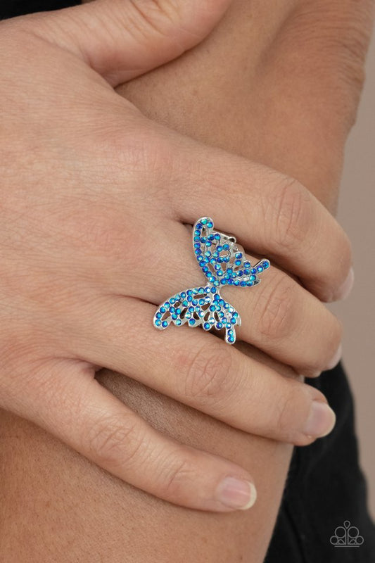 Butterfly Orchard - Blue - Paparazzi Ring Image