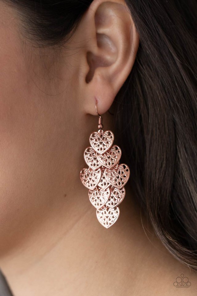 ​Shimmery Soulmates - Copper - Paparazzi Earring Image