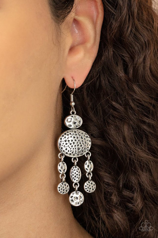 Get Your ARTIFACTS Straight - Silver - Paparazzi Earring Image