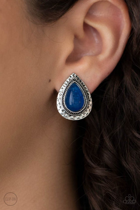 Desert Glow - Blue - Paparazzi Earring Image