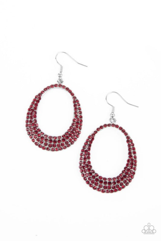 Life GLOWS On - Red - Paparazzi Earring Image