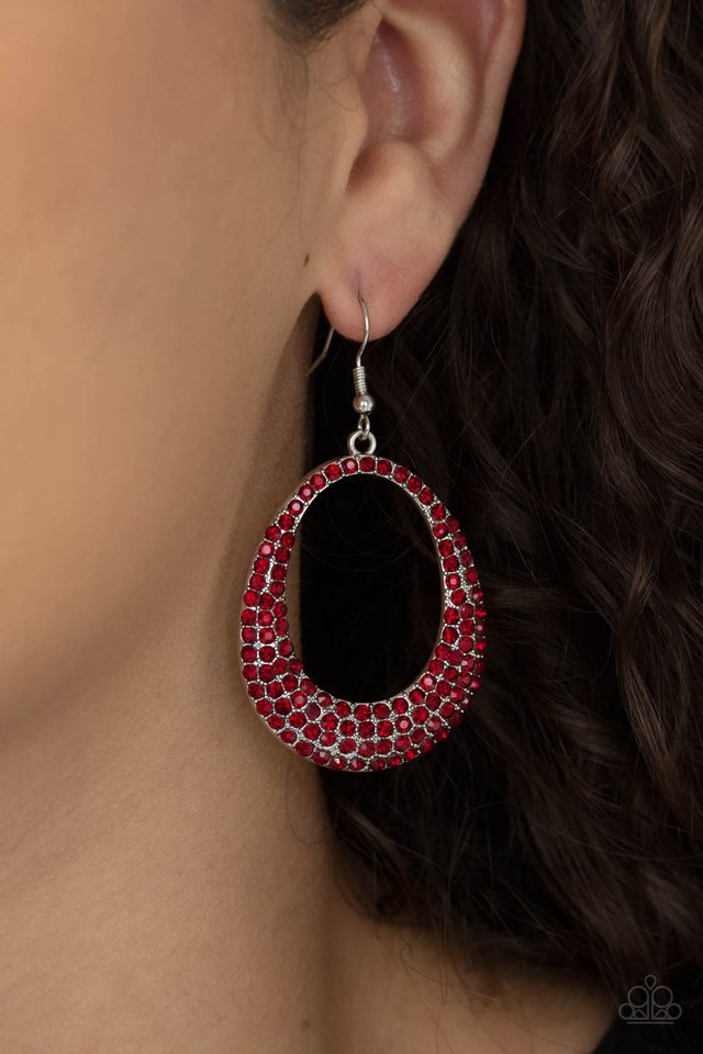 Life GLOWS On - Red - Paparazzi Earring Image
