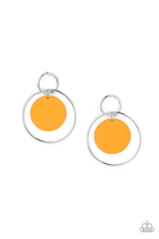 ​POP, Look, and Listen - Orange - Paparazzi Earring Image