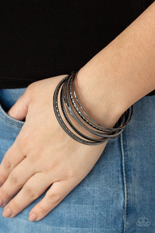 How Do You Stack Up? - Black - Paparazzi Bracelet Image