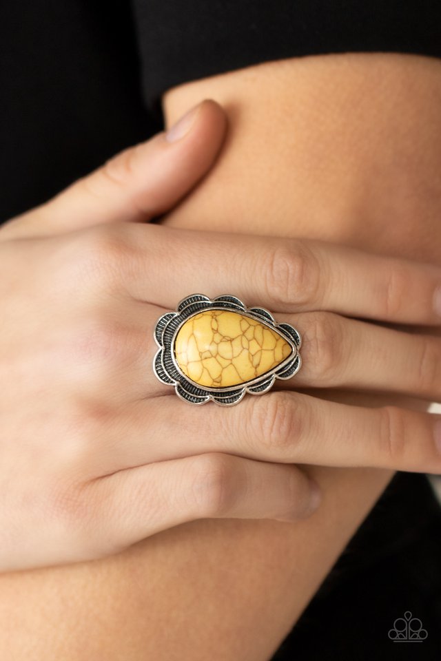 BADLANDS Romance - Yellow - Paparazzi Ring Image