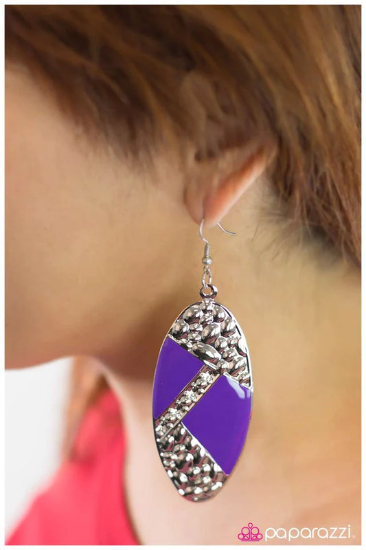 Paparazzi Earring ~ The Coast Is Clear! - Purple