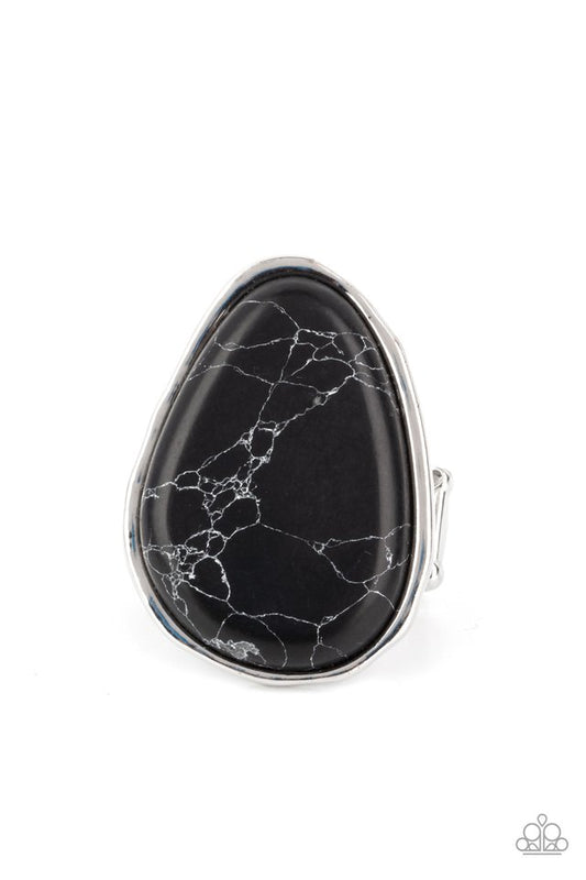 Marble Mecca - Black - Paparazzi Ring Image