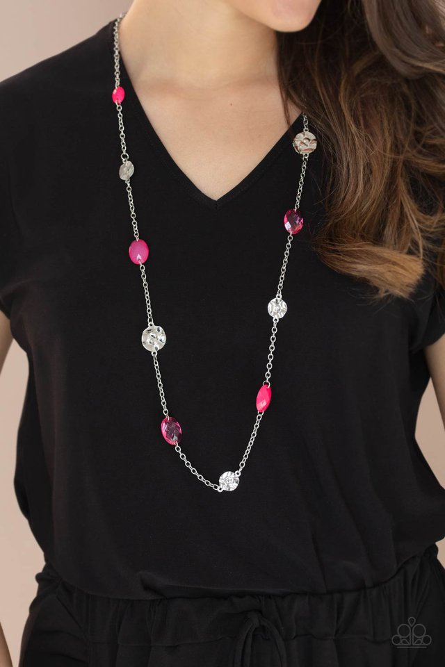 Glossy Glamorous - Pink - Paparazzi Necklace Image