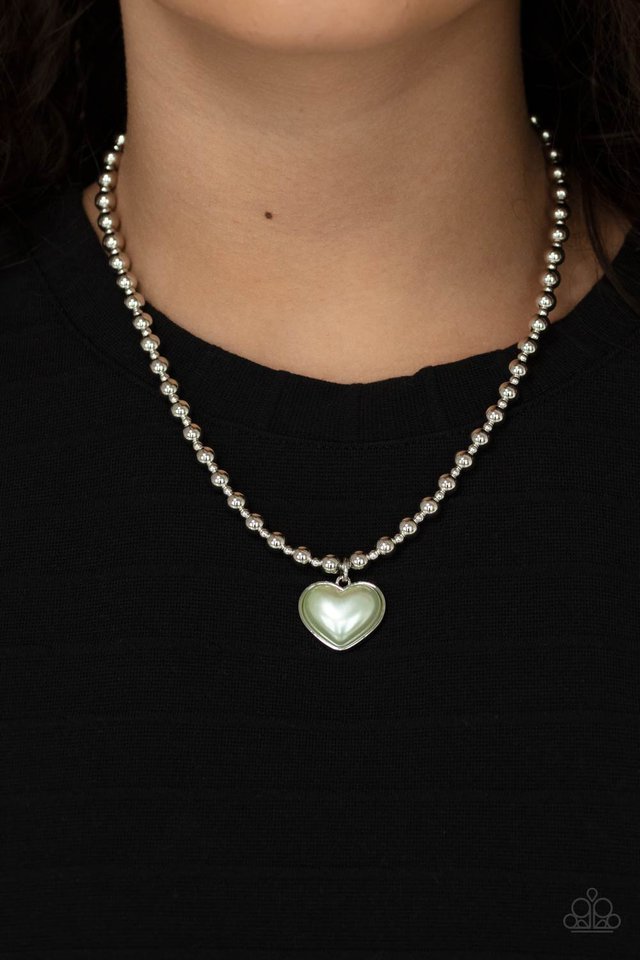 Heart Full of Fancy - Green - Paparazzi Necklace Image