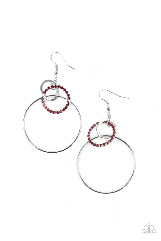 ​In An Orderly Fashion - Red - Paparazzi Earring Image