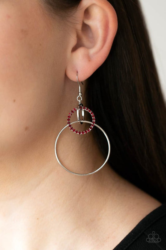 ​In An Orderly Fashion - Red - Paparazzi Earring Image