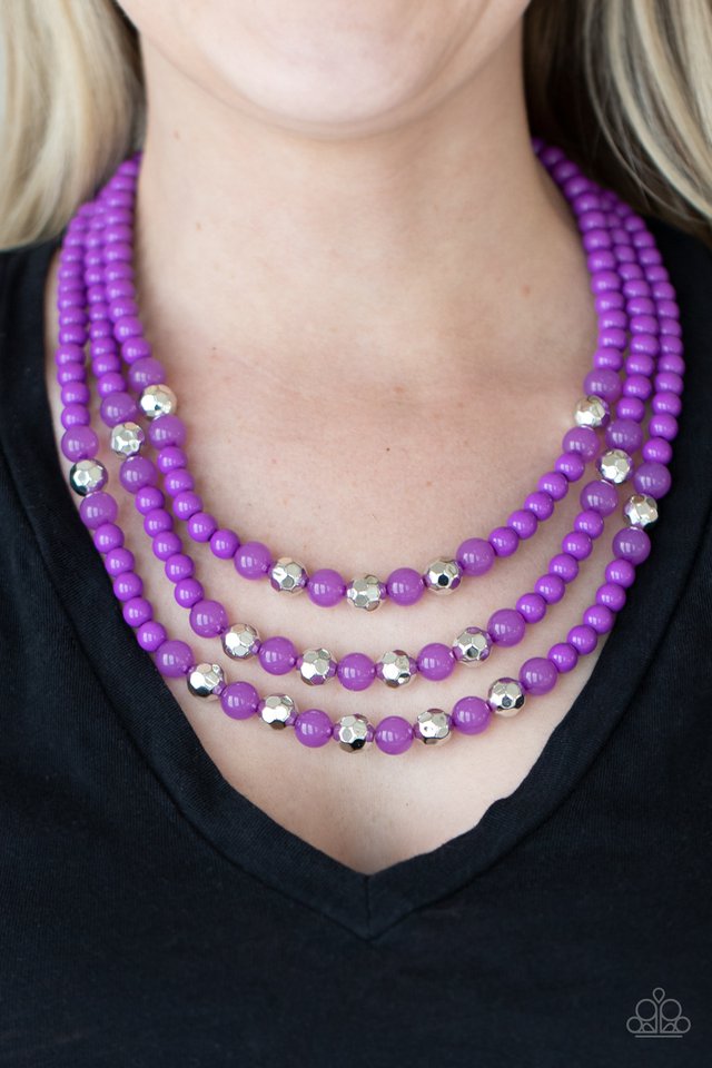 ​STAYCATION All I Ever Wanted - Purple - Paparazzi Necklace Image