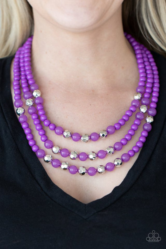 ​STAYCATION All I Ever Wanted - Purple - Paparazzi Necklace Image