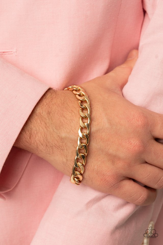 Knock, Knock, KNOCKOUT - Gold - Paparazzi Bracelet Image