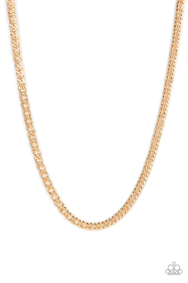 ​Valiant Victor - Gold - Paparazzi Necklace Image