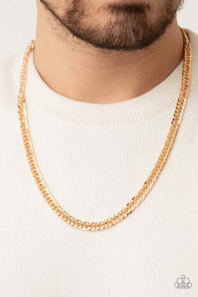 ​Valiant Victor - Gold - Paparazzi Necklace Image