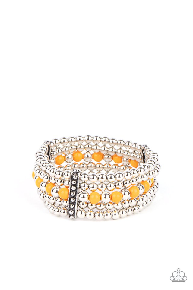 Gloss Over The Details - Orange - Paparazzi Bracelet Image