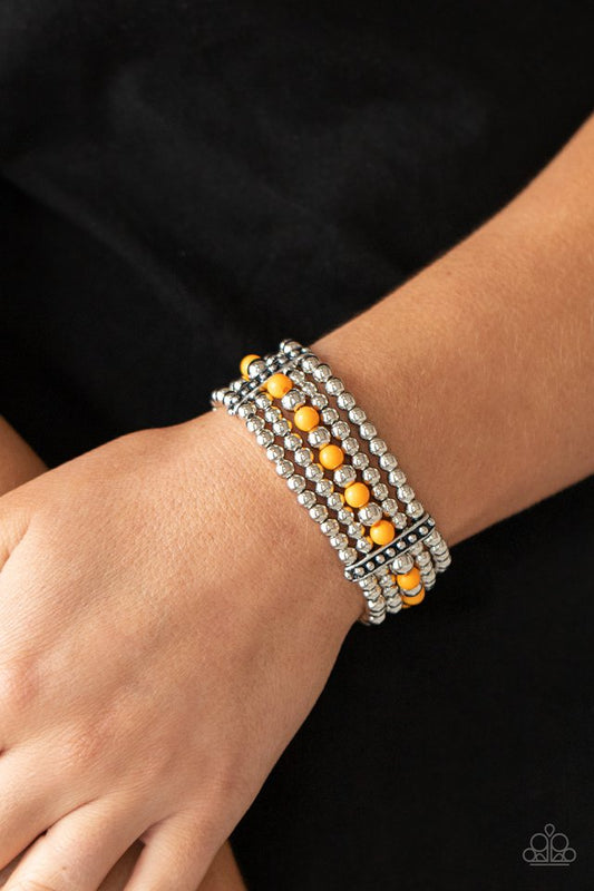 Gloss Over The Details - Orange - Paparazzi Bracelet Image