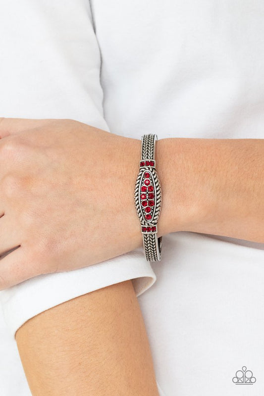 ​Locked in Luster - Red - Paparazzi Bracelet Image