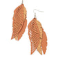 ​WINGING Off The Hook - Brown - Paparazzi Earring Image