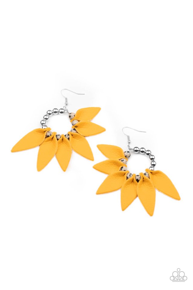 Flower Child Fever - Yellow - Paparazzi Earring Image