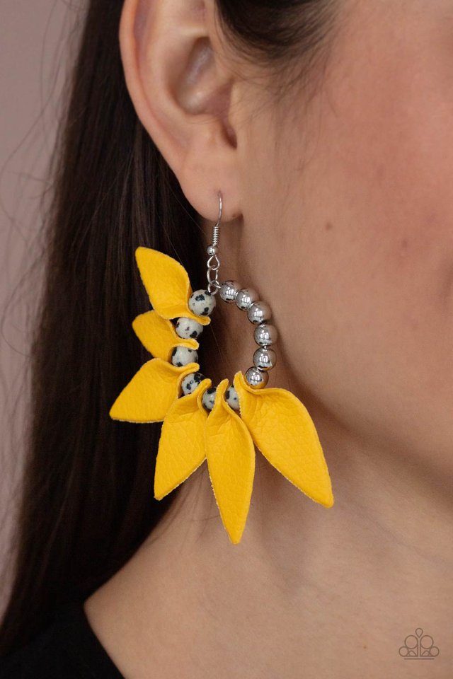 Flower Child Fever - Yellow - Paparazzi Earring Image