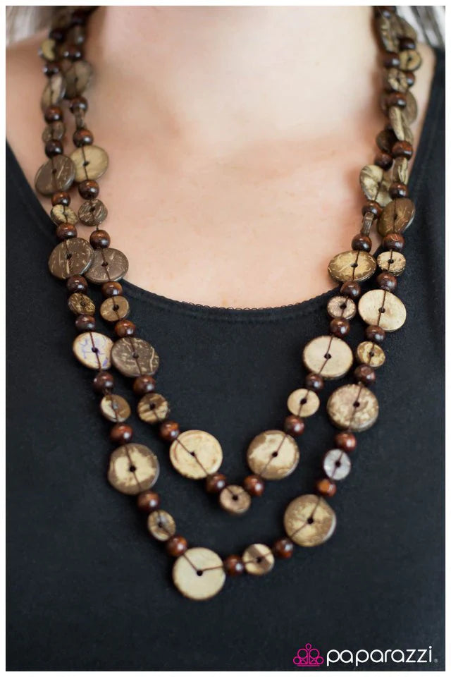 Paparazzi Necklace ~ Into The Woods - Brown