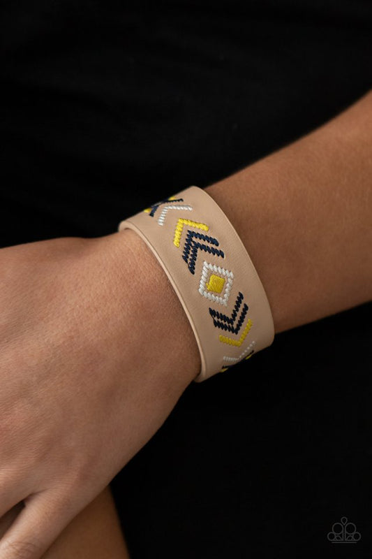 ​Cliff Glyphs - Yellow - Paparazzi Bracelet Image