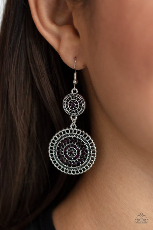 Bohemian Bedazzle - Purple - Paparazzi Earring Image