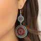 ​Bohemian Bedazzle - Red - Paparazzi Earring Image