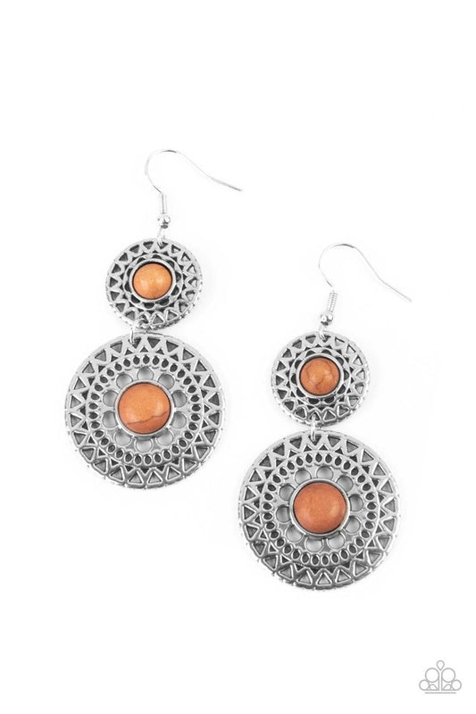Sunny Sahara - Brown - Paparazzi Earring Image