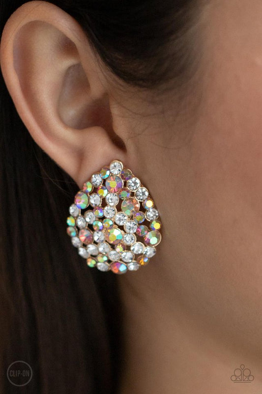 Elite League - Gold - Paparazzi Earring Image