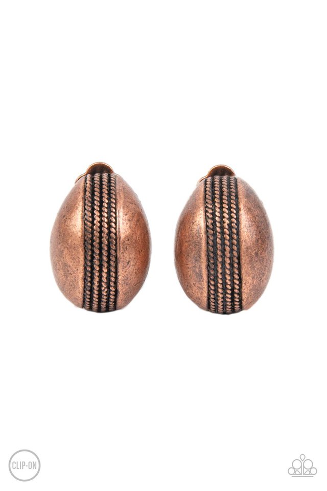 Classic Curves​ - Copper - Paparazzi Earring Image