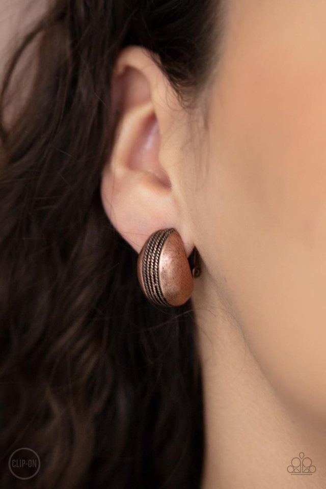 Classic Curves​ - Copper - Paparazzi Earring Image