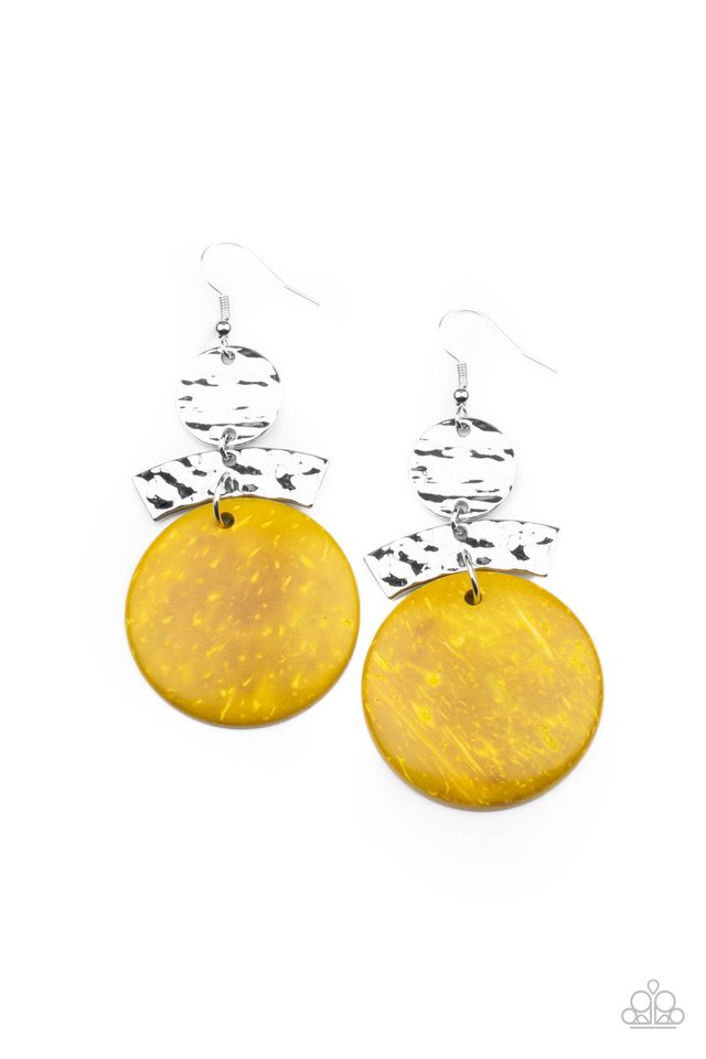 Diva Of My Domain - Yellow - Paparazzi Earring Image