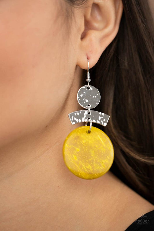 Diva Of My Domain - Yellow - Paparazzi Earring Image