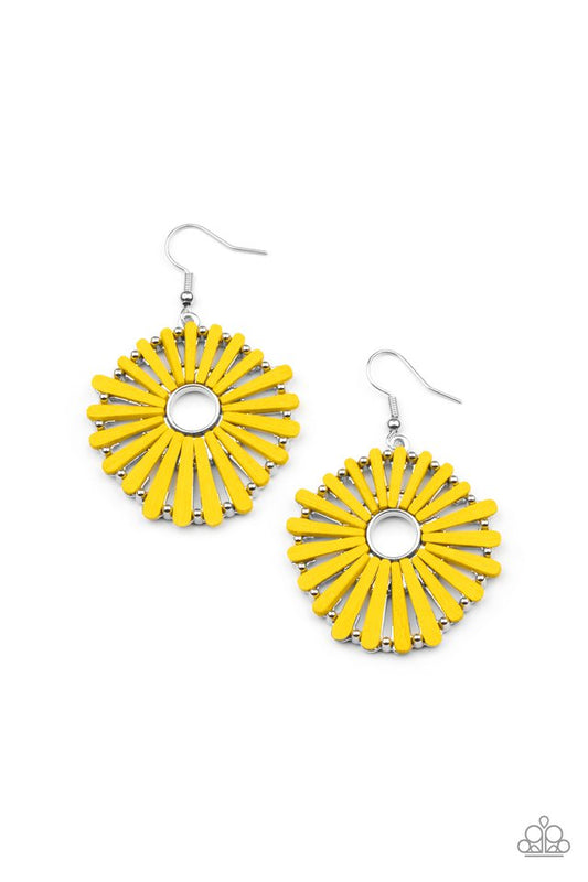 SPOKE Too Soon - Yellow - Paparazzi Earring Image